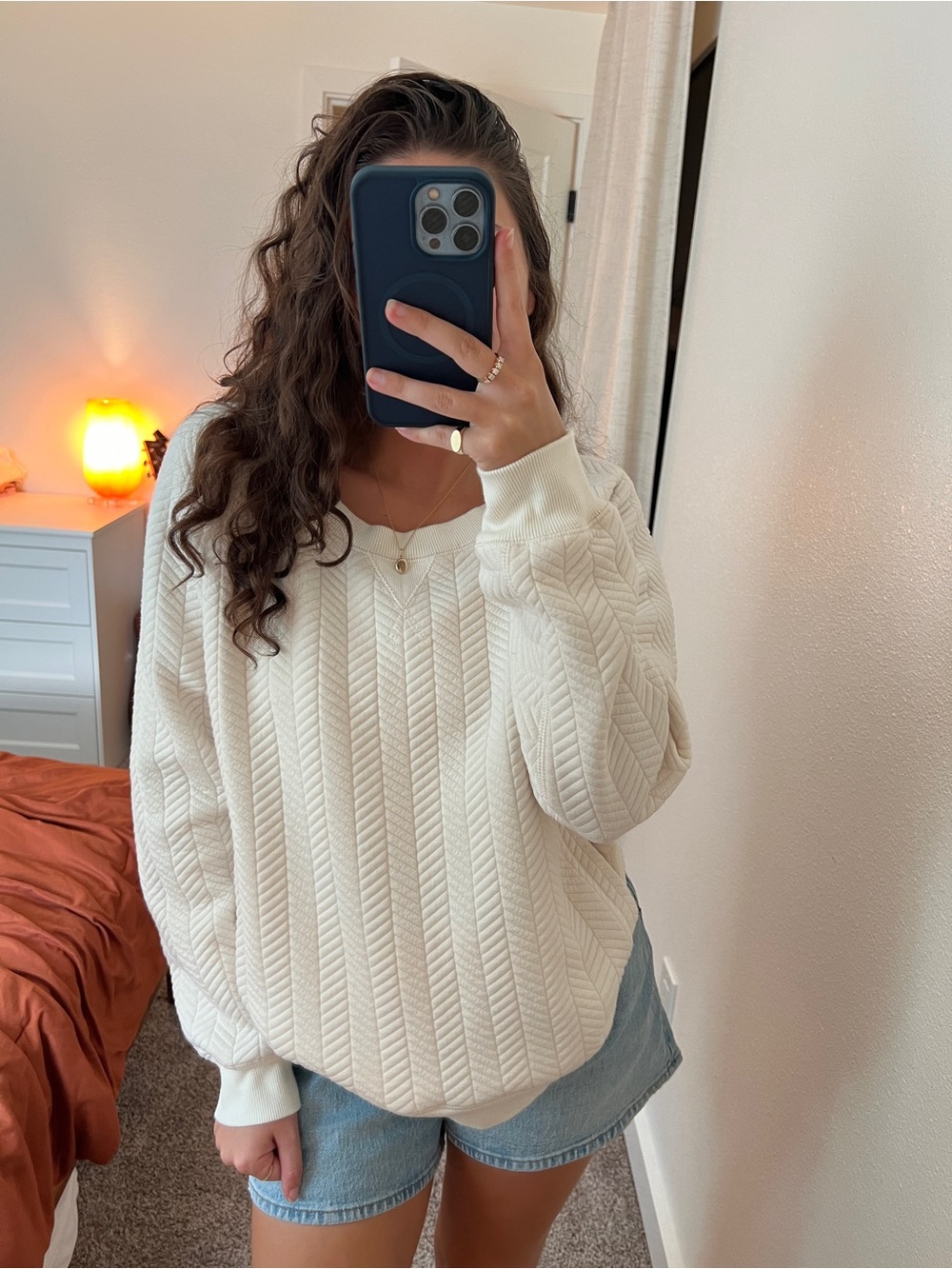 Prana Cream Cable-Pattern Scoop Neck Sweater